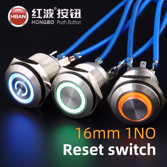 16mm, 19mm, 22mm, 25mm Smart Micro Chamfer Round Head Momentary/Latching Function Electric Touch Button Waterproof IP68 Metal Underwater Switch