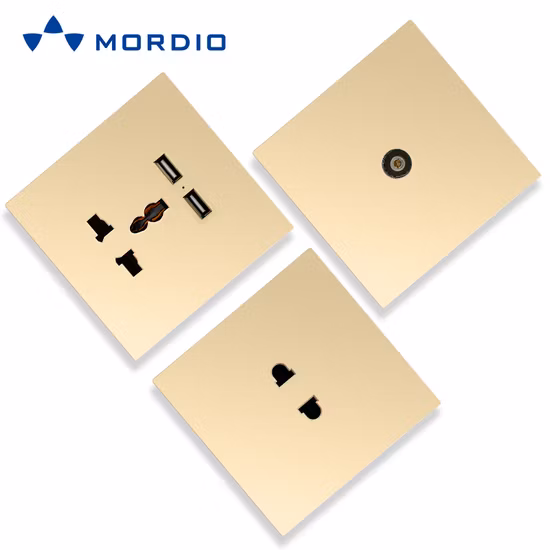 S1.2 Luxury Large Panel Switch Socket Golden Telephone Satellite Socket Wall Socket